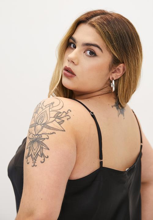 Blake - Satin cowl mini dress - black