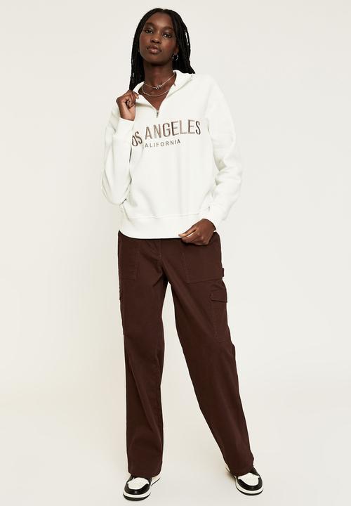 Supré  - Bobby zip through sweat - winter white los angeles