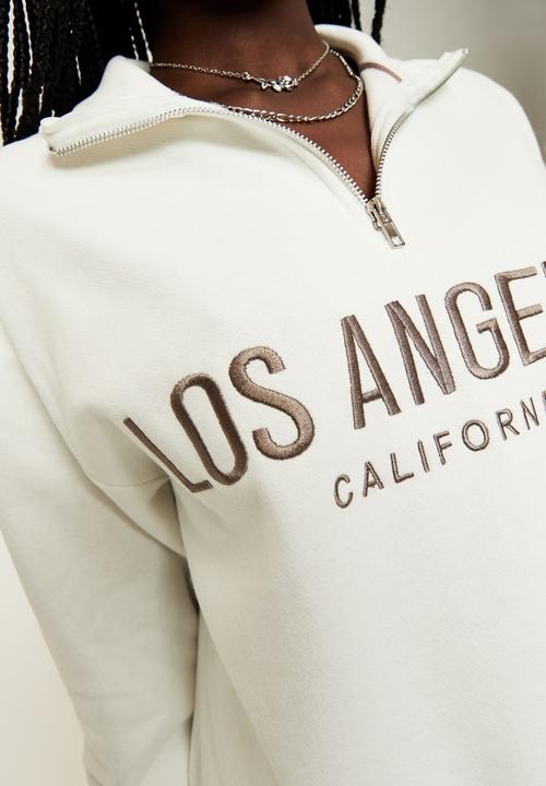 Supré  - Bobby zip through sweat - winter white los angeles