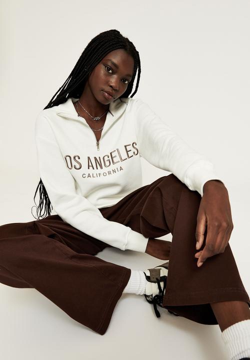 Supré  - Bobby zip through sweat - winter white los angeles