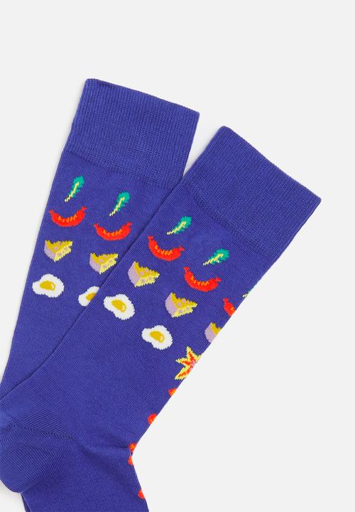 Happy Socks - Pizza invaders sock - blue