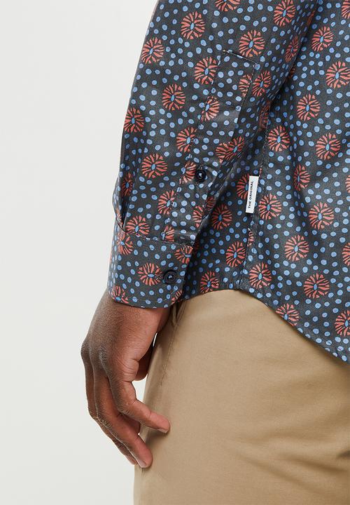 Ben Sherman - Micro print shirt - lt brick