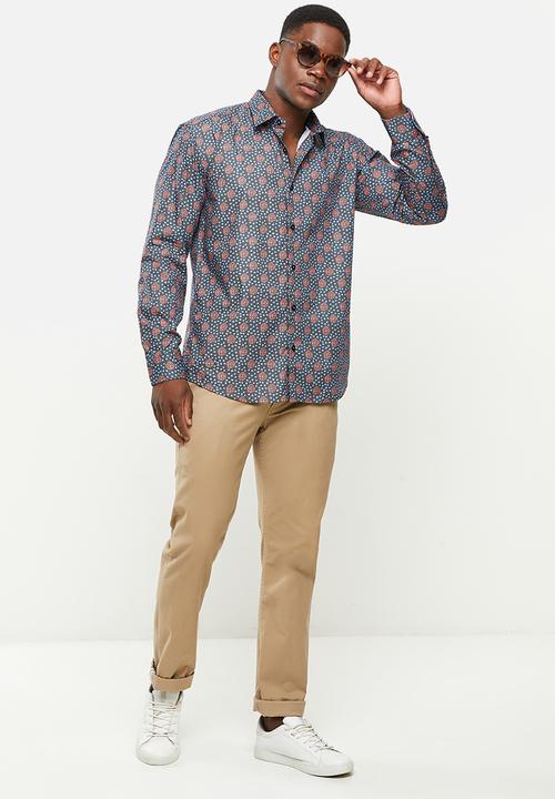Ben Sherman - Micro print shirt - lt brick