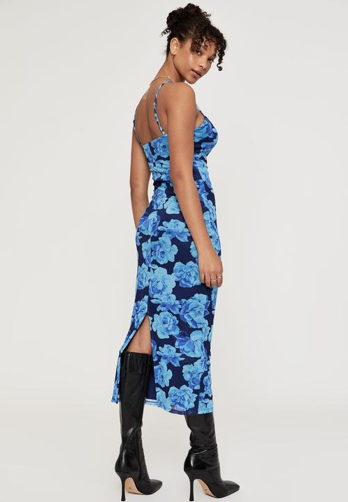 Supré  - Demi mesh midi dress - gianna floral blue spark