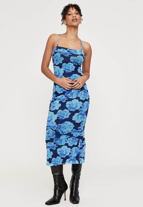 Supré  - Demi mesh midi dress - gianna floral blue spark
