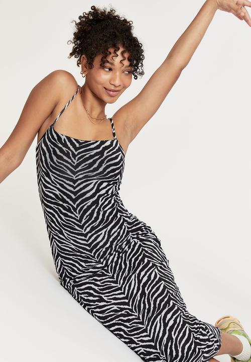 Supré  - Demi mesh midi dress - mono tiger black