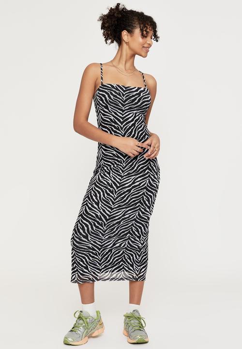 Supré  - Demi mesh midi dress - mono tiger black