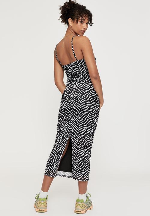 Supré  - Demi mesh midi dress - mono tiger black
