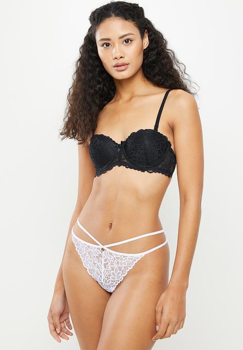 KANGOL - 3 Pack animal mesh & galloon lace side strap t-string - multi 