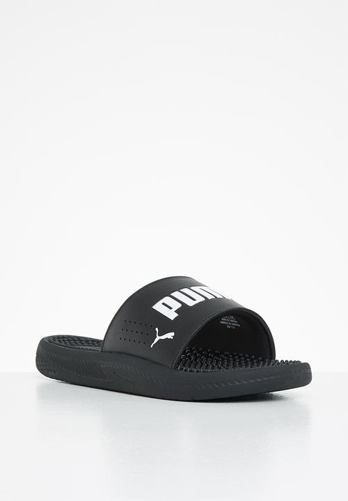 PUMA - Softride slide massage - black/white