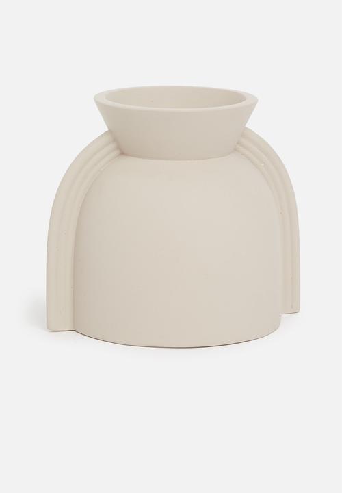 Sixth Floor - Wide funnel vase - beige