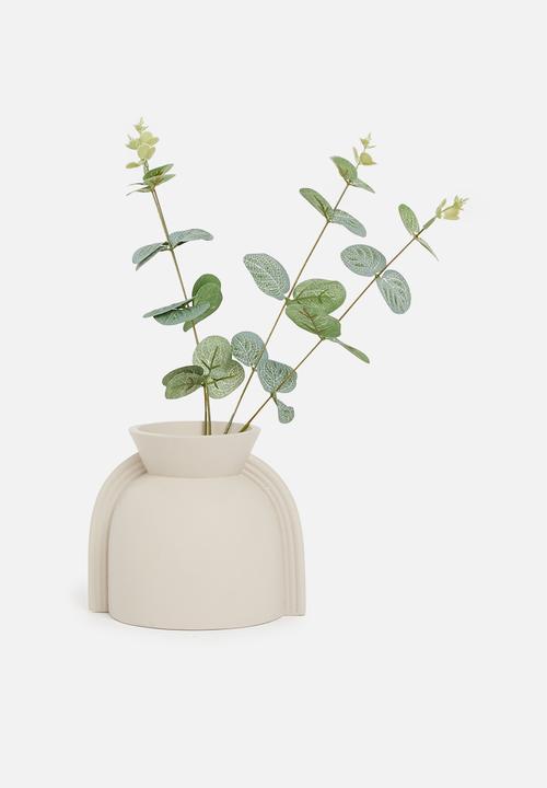 Sixth Floor - Wide funnel vase - beige