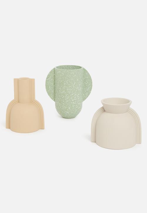 Sixth Floor - Wide funnel vase - beige