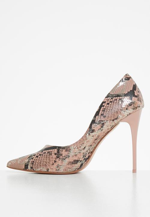 Madison® - Bexley stiletto court heel - choc/brown snake