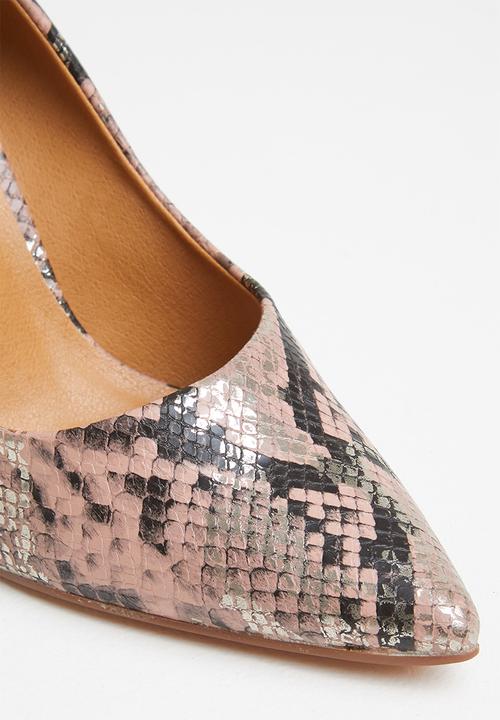 Madison® - Bexley stiletto court heel - choc/brown snake