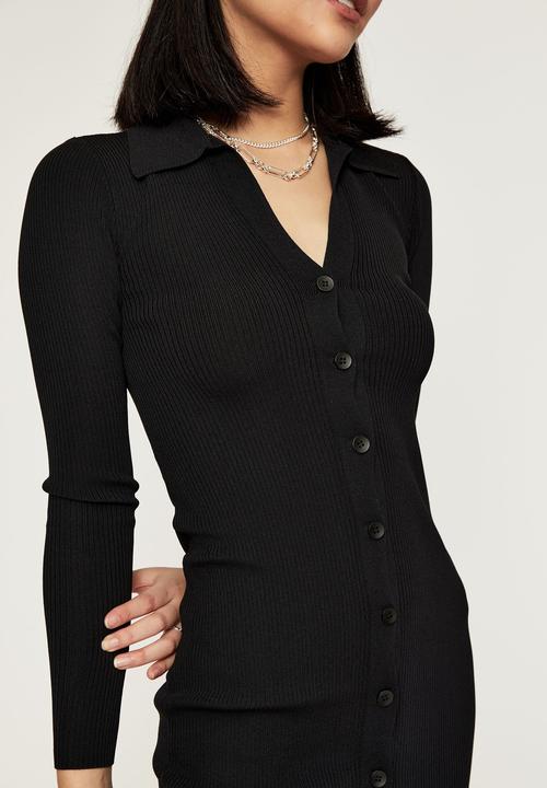 Supré  - Marcy knit cardigan midi dress - black
