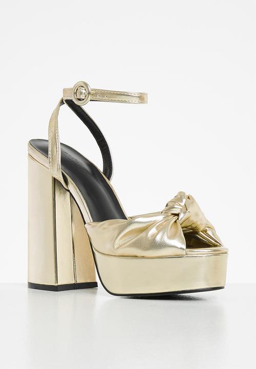 Z_Code_Z - Hannah ankle tie platform heel - gold 