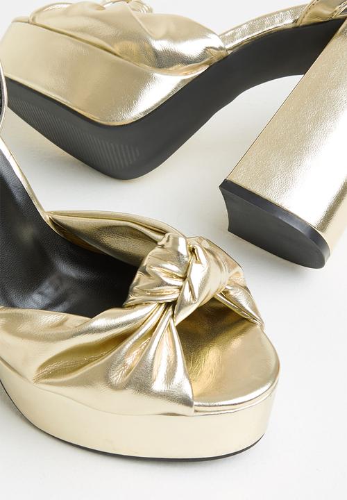 Z_Code_Z - Hannah ankle tie platform heel - gold 