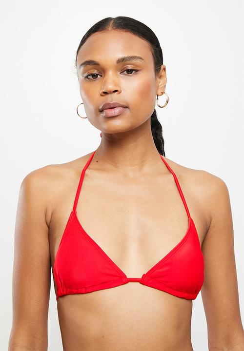 dailyfriday - 3 Piece bikini and cover up set - red