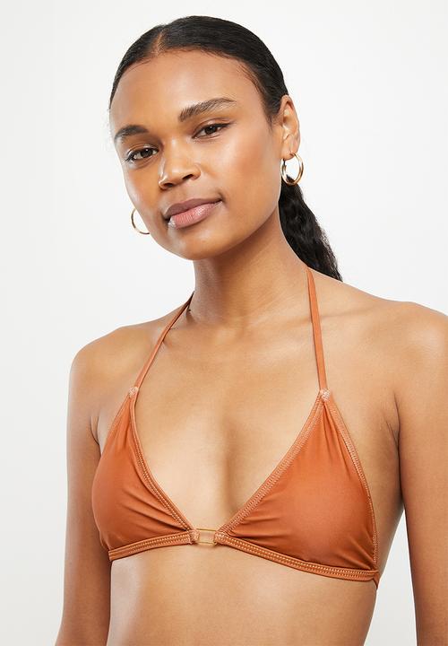 dailyfriday - 2 Piece bikini and mesh cover up - rust