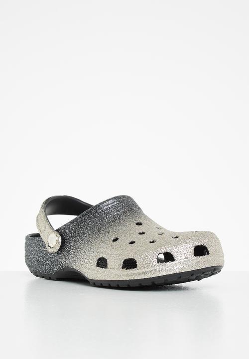 Crocs - Classic ombre glitter clog - black & gold