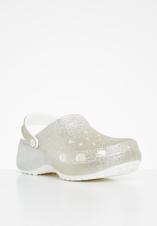 Crocs - Classic platform ombre glitter clog w - white & gold