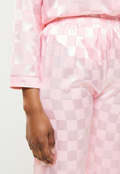 dailyfriday - Textured satin sleep set - pink