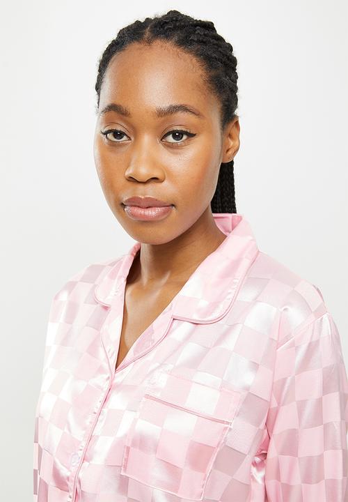 dailyfriday - Textured satin sleep set - pink