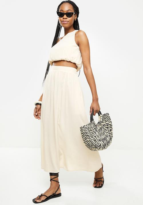 dailyfriday - One shoulder and skirt set - neutral 