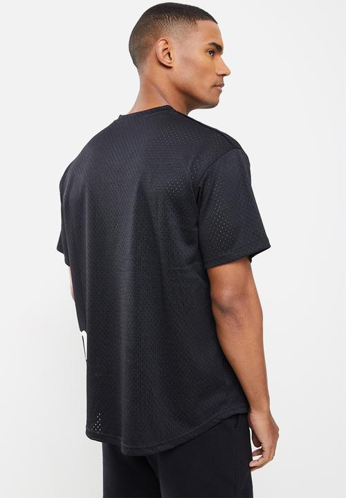 urban° - Urban oversized birdseye printed tee - black