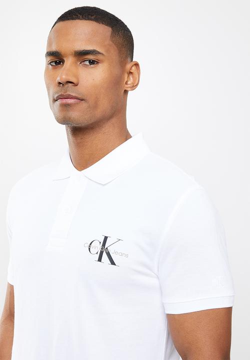 Calvin Klein - Monogram logo polo - bright white