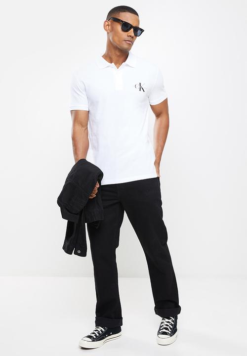 Calvin Klein - Monogram logo polo - bright white