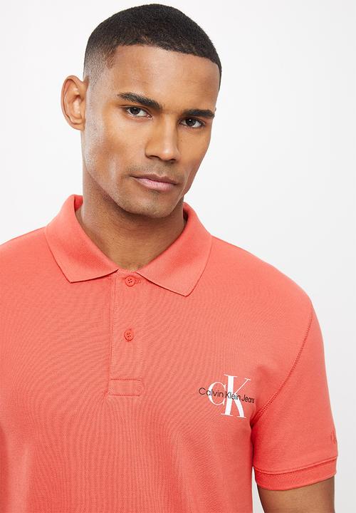 Calvin Klein - Monogram logo polo - rhubarb red