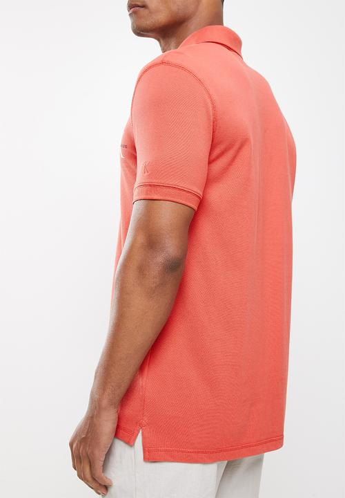 Calvin Klein - Monogram logo polo - rhubarb red