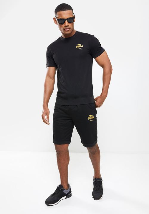 Lonsdale - Shorts & T-shirt set - black & gold