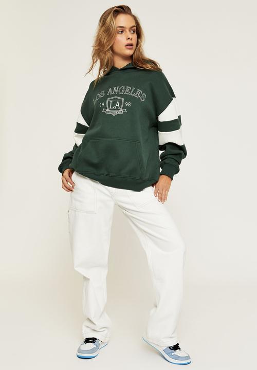 Supré  - Paige oversized printed hoodie - amazon green los angeles