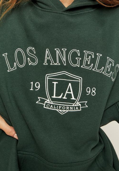 Supré  - Paige oversized printed hoodie - amazon green los angeles