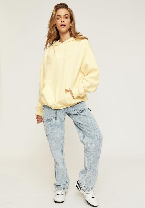 Supré  - Paige oversized printed hoodie - lemon chiffon miami beach