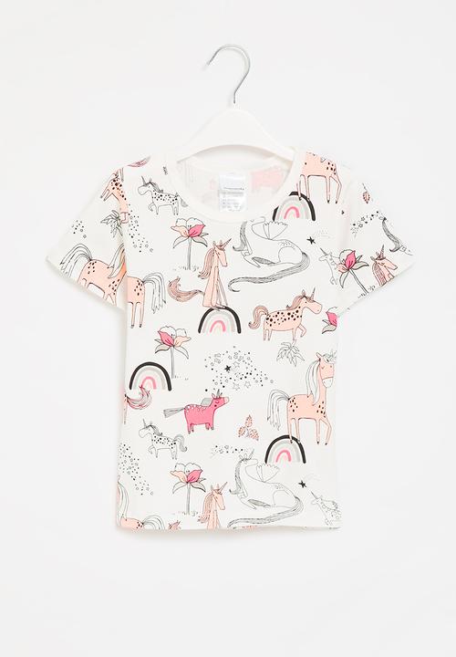 Pop Candy - Girls printed tee - white