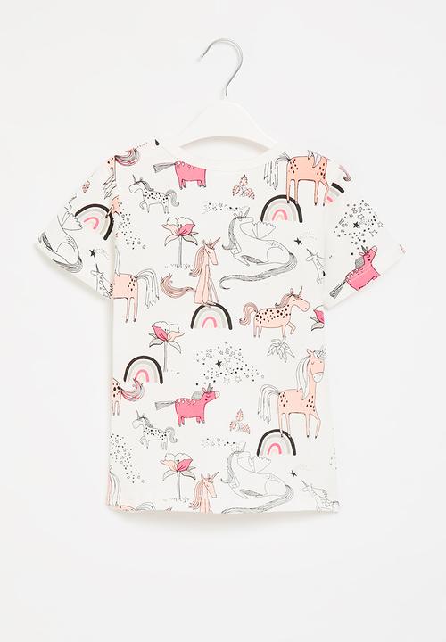 Pop Candy - Girls printed tee - white