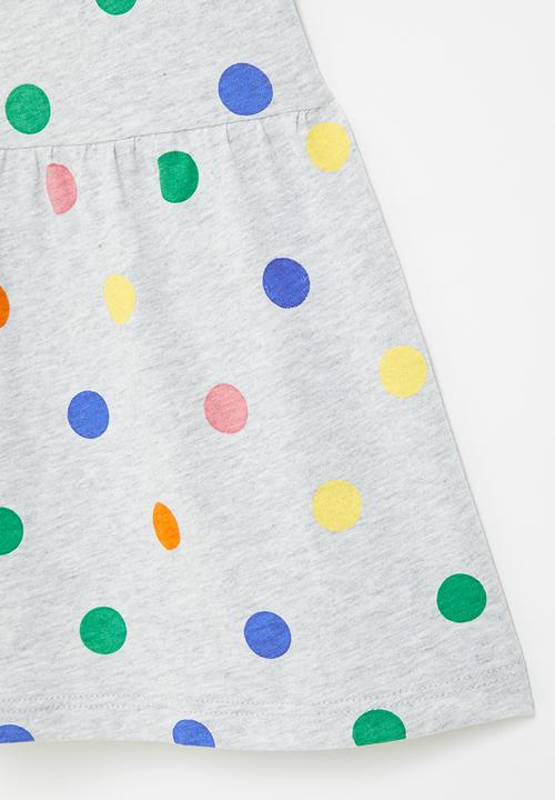Pop Candy - Girls polka dot dress - grey