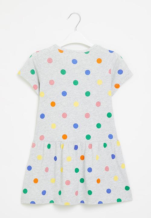 Pop Candy - Girls polka dot dress - grey