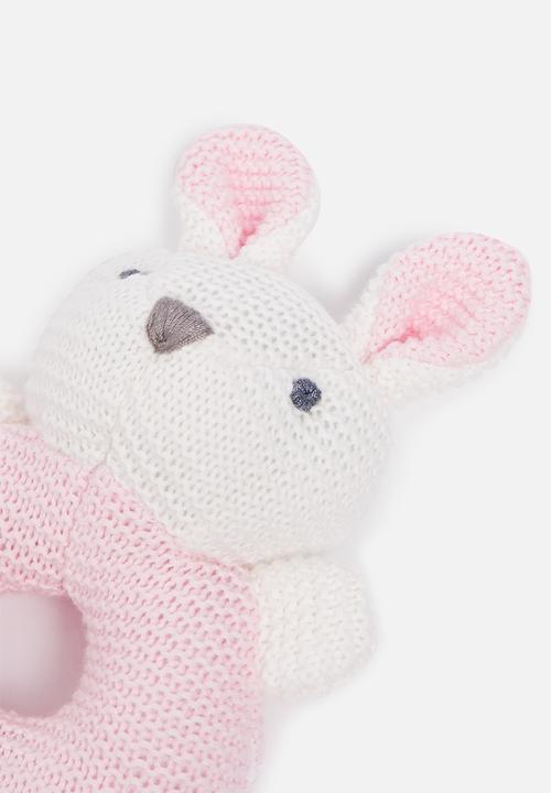 Pop Candy - Baby soft toy - pink &n white 