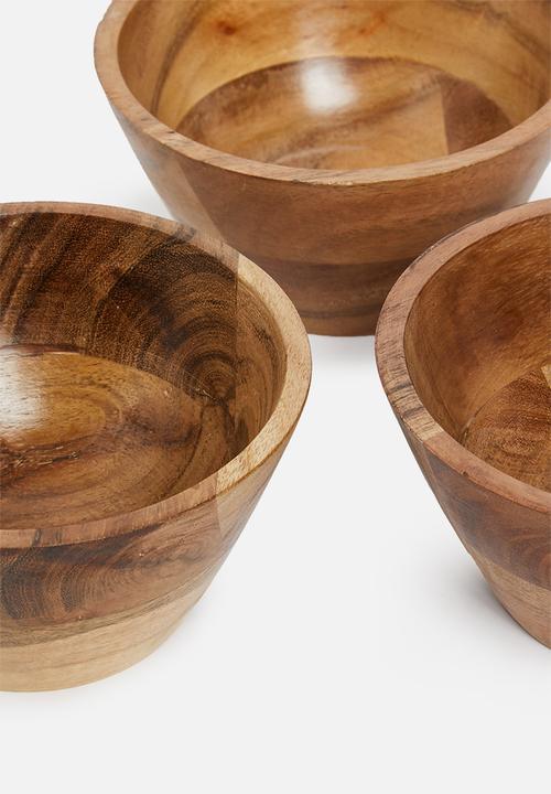 Sixth Floor - Tapas bowls set of 3- Acacia wood