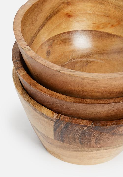 Sixth Floor - Tapas bowls set of 3- Acacia wood