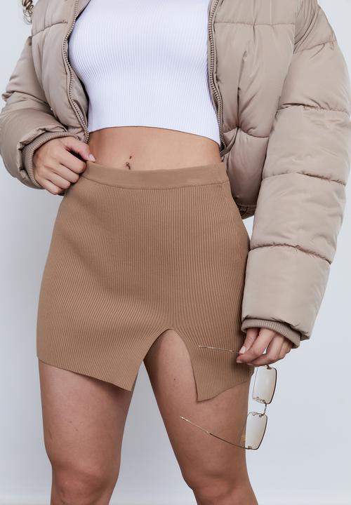Factorie - Knit micro mini skirt - tigers eye