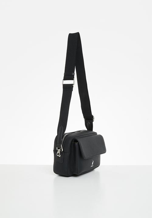 POLO - Lyon camera bag with flap pocket - black