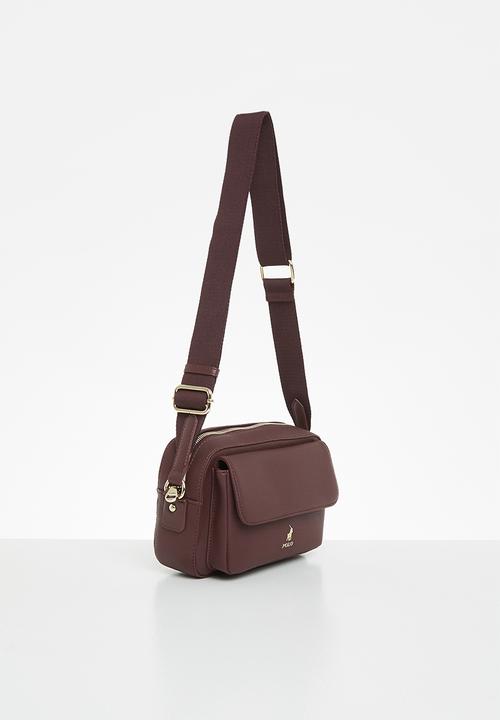 POLO - Lyon camera bag with flap pocket - bloodstone
