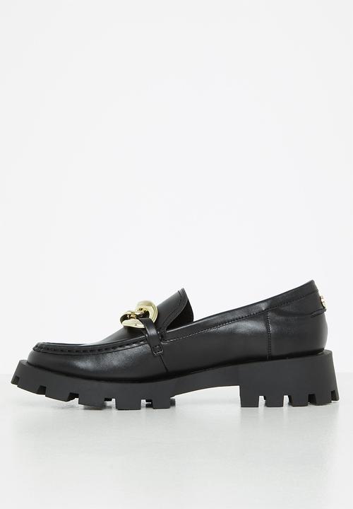 Steve Madden - Mix up leather lug sole loafer - black