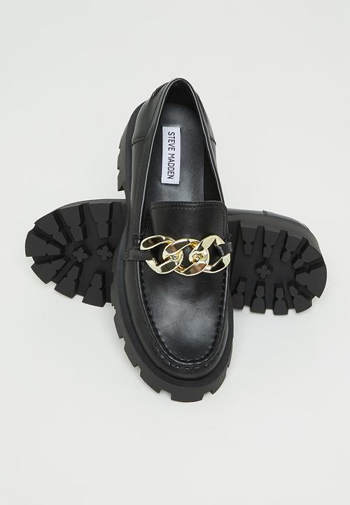Steve Madden - Mix up leather lug sole loafer - black